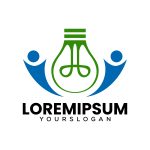 human and lamp logo design